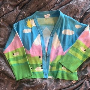 Native youth, oversized, landscape, cardigan, size small